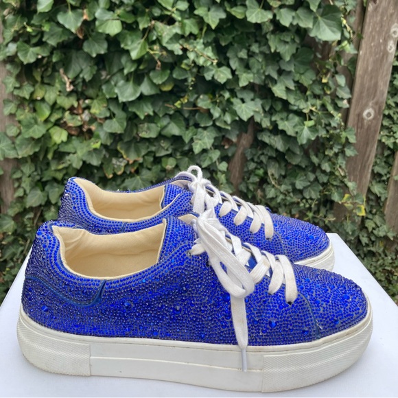 Betsey Johnson Shoes - BETSY JOHNSON - Blue Sparkle Platform Sneaker womens 8 something blue bride